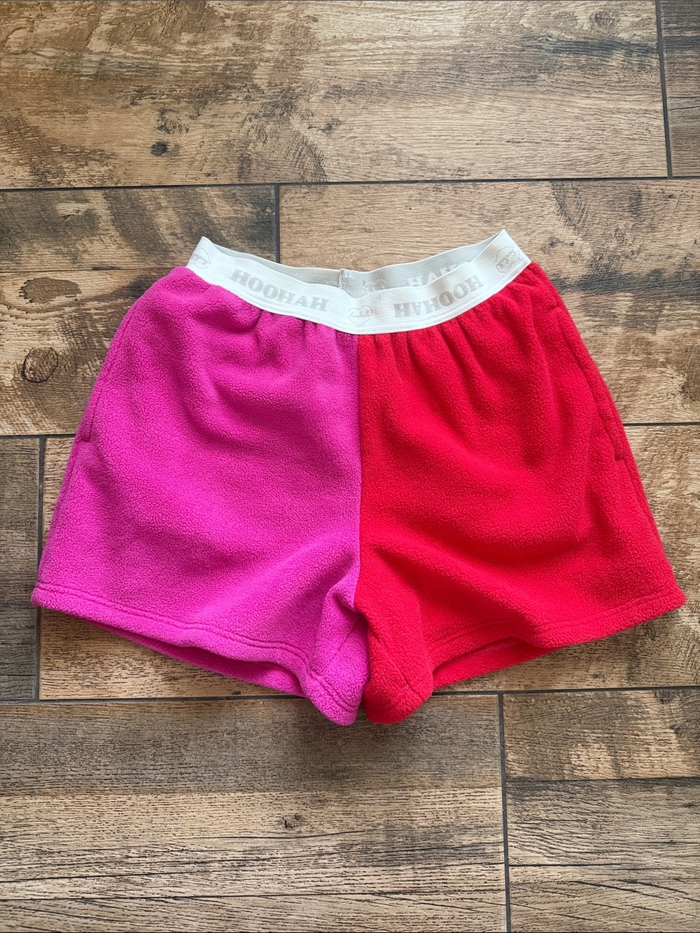 Hoohah fleece shorts with pockets!